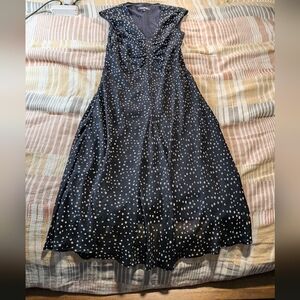 Evan picone size 6 black white polka dress